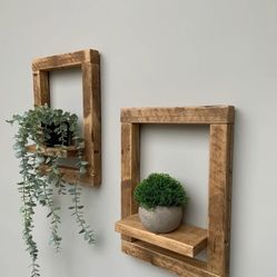 Local Handmade Rustic Framed Shelves