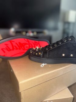 Christian Louboutin Black Suede Spiked Sneakers