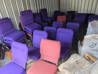 Lot of Upholstered Church Auditorium Chairs