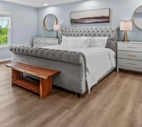 King size bed frame and mattress