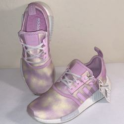 ADIDAS BRAND NEW WITH TAG SIZE 6 ORIGINALS NMD_R1 WHITE LILAC MULTI ATHLETIC SHOES 