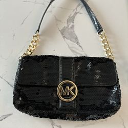 Michael Kors Black Sequin Shoulder Purse