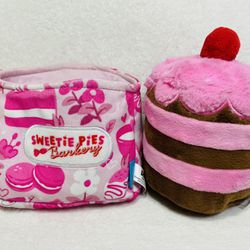 8” Medium Large BarkBox Baby Cakes Crazy Crinkle Dog Plush Toy + Crinkle Case