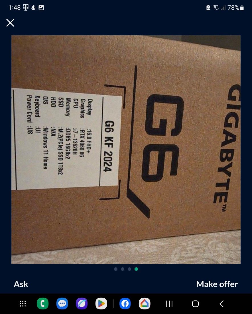 G6 Gigabyte Gaming Laptop ( Mint Condition)