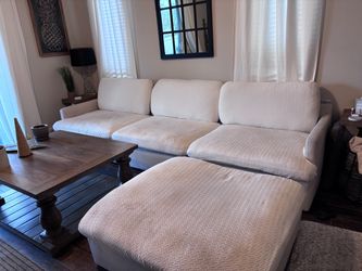 Three piece couch with ottoman