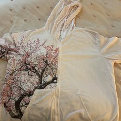Unisex Sakura Zip Up Pink Jakcet