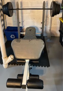 Weight Bench with Weight Plates