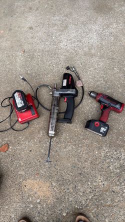 Snap on grease gun and drill