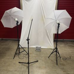 Photography Lighting Kit w/ Softboxes, Backdrop & Tripod – Ready to Use