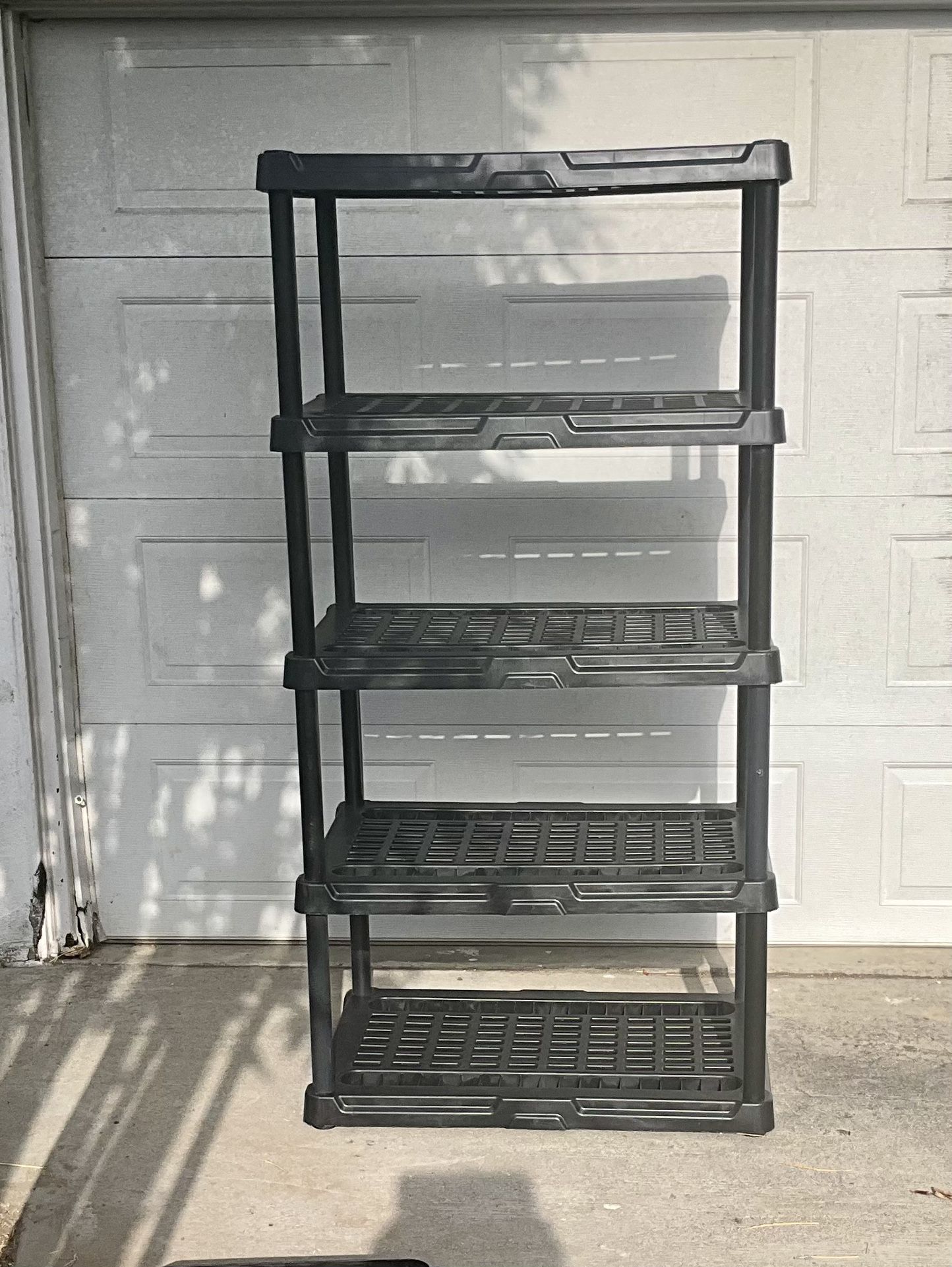 Used 5-Tier Storage Rack - Black Plastic - 72"H x 36"W x 24" D