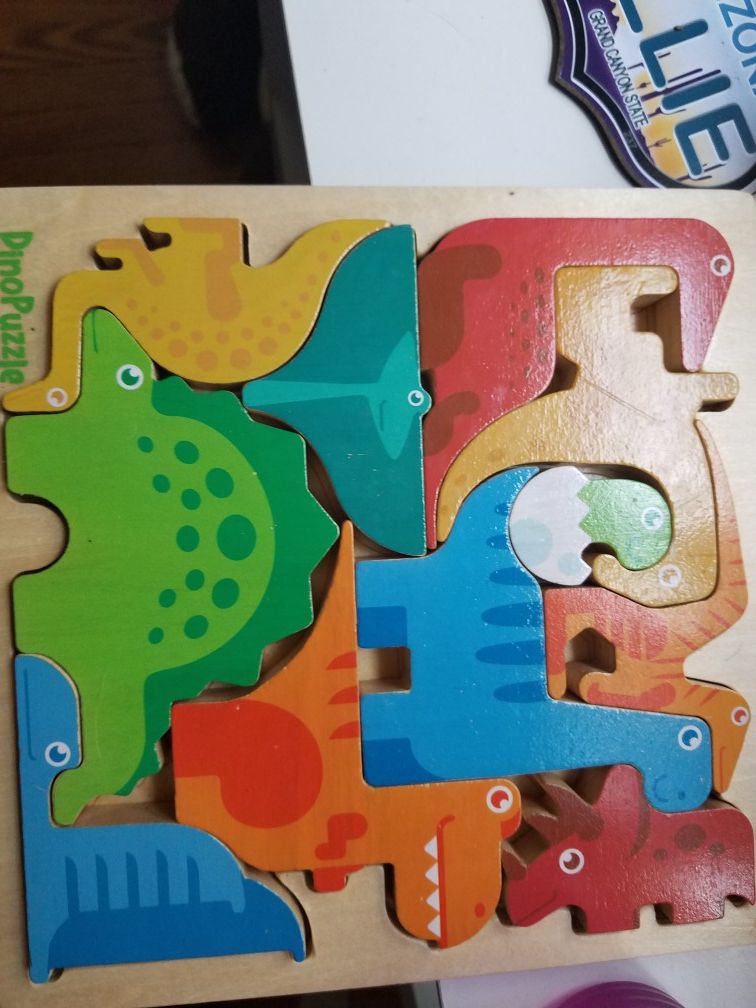 Wooden dinosaur puzzle