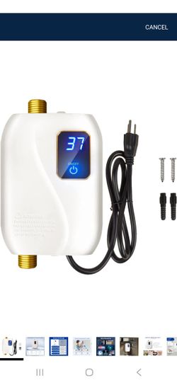 Tankless Water Heater Electric 110V, 3000W Instant Water Heater Under Sink