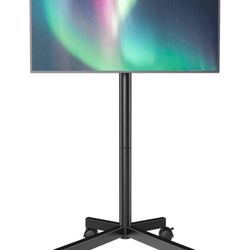AX WABER Mobile TV Cart Stand with Wheels for 23-60" tvs, Height Adjustable, Portable Floor Stand Holds up to 88 lbs, Rolling TV Mount max VESA 400x40