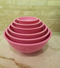 Melange Kitchen 6 Piece Melamine Mixing Bowl Set - Nesting - Pink