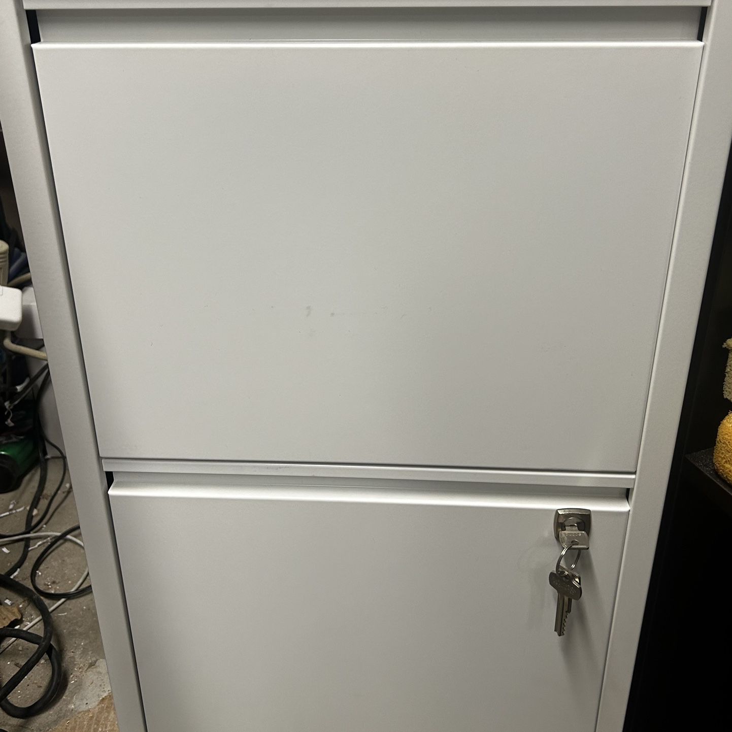 Bisley White 2-Drawer Flush Front File Cabinet — like new (retails for $250 and out-of-stock almost everywhere)