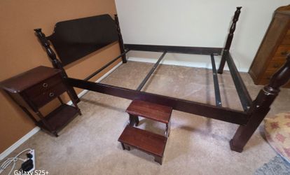 Free Queen bed frame and night stand