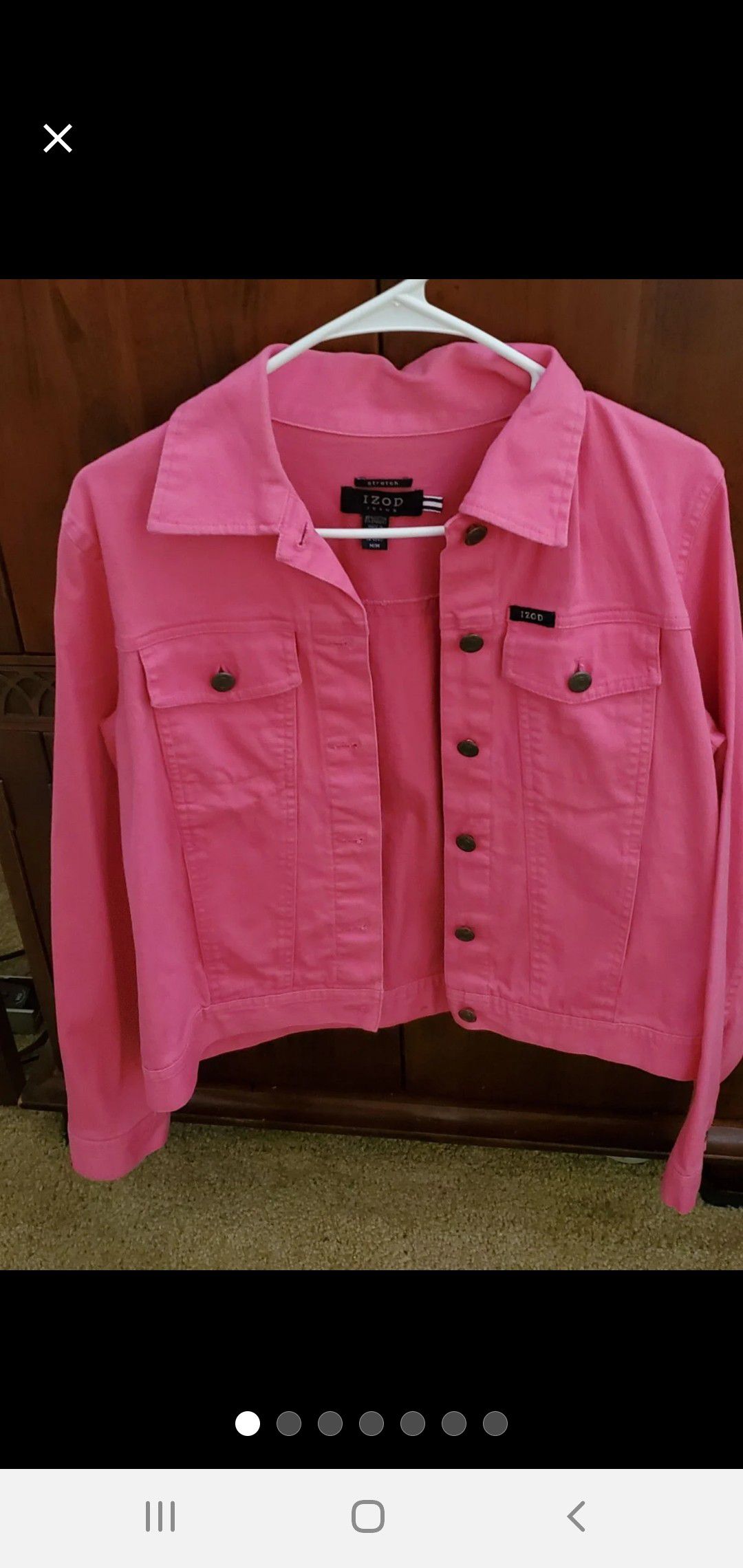 Izod Sz M Hot Pink Jean Jacket