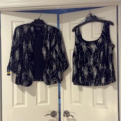 Woman’s black /silver Evening Jacket With Matching Top