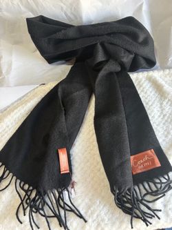 Coach Est. 1941 Black Fringe Scarf