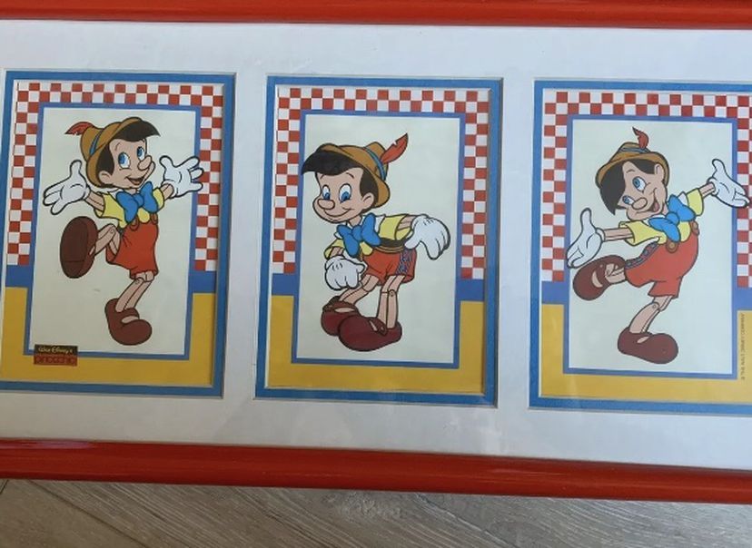 Disney World Pinocchio Vintage Matted Print