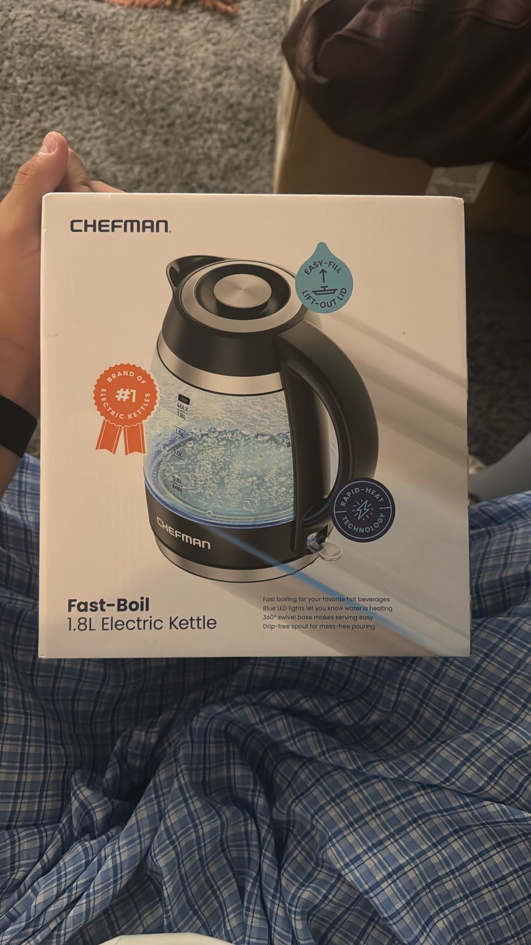 Brand New Chefman 1.8L Electric Kettle – Fast-Boil