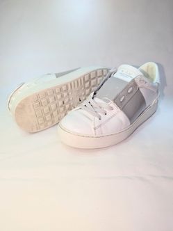 Valentino Garavani Open Rockstud Low Sneakers Shoes Gray  Stripe EU 36 US 6