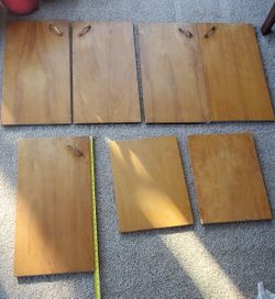 5 Vintage Solid Wood Cabinet Doors 