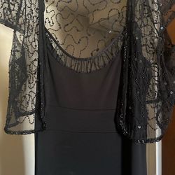 DKNY Black Cocktail Dress with Sequined Jacket