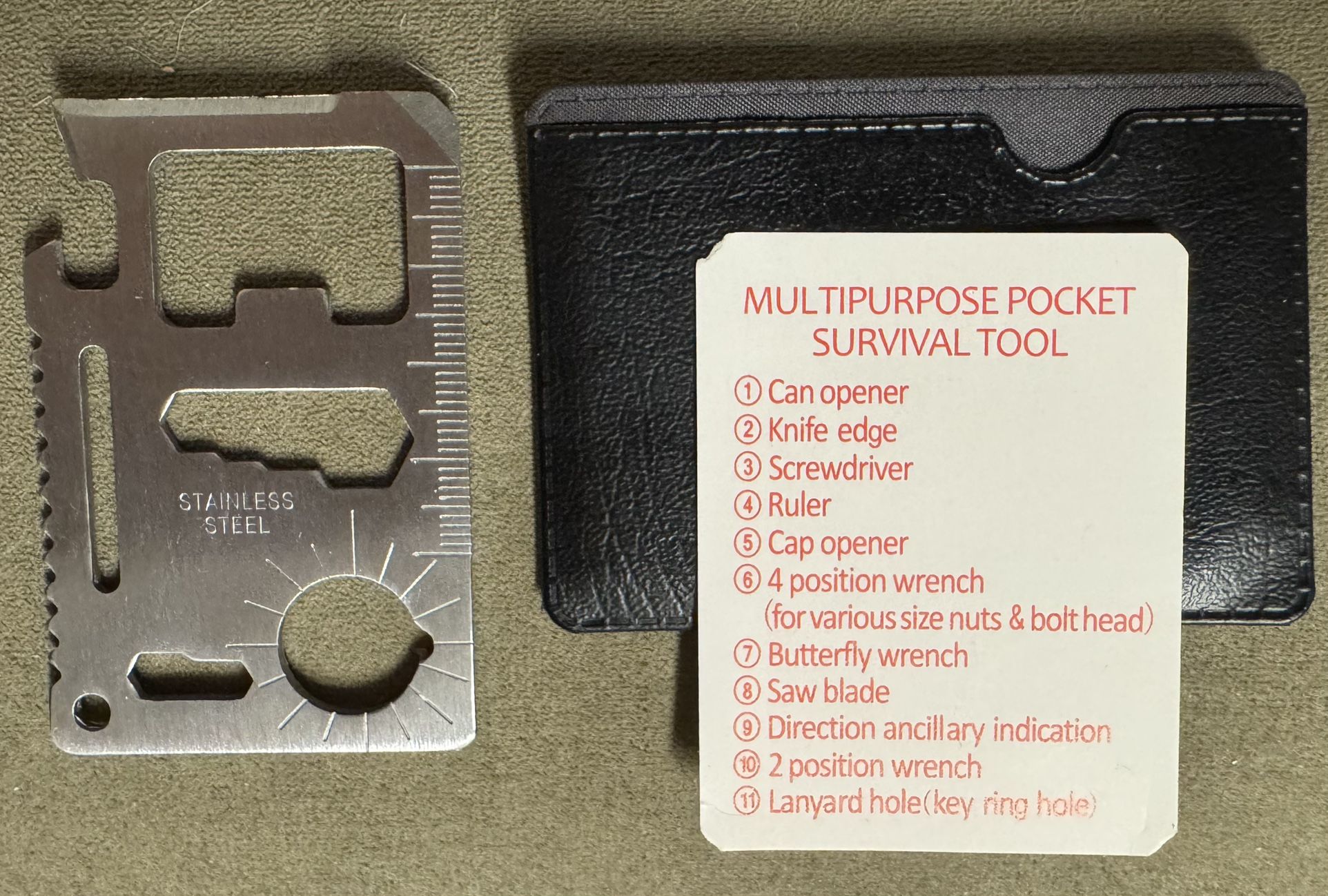 🛠️ Multipurpose 10-in-1 Survival Pocket Tool, 10 Tools, Stainless Steel (brand new)