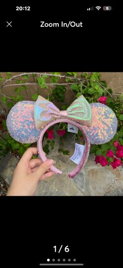 Disney Parks Holographic Iridescent Minnie Ears Headband new 50th Anniversary