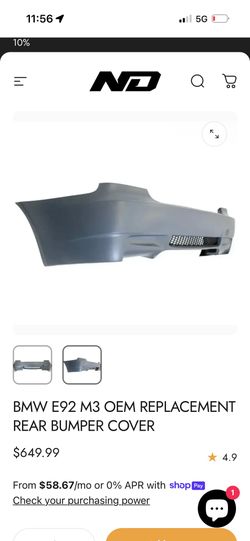 Bmw E92 M3 Style Rear Bumper