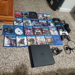 PS4, 22 games, controllers, charger,