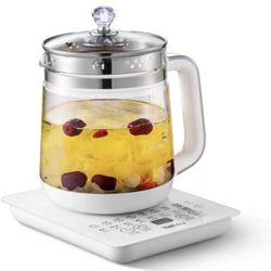 Electric Kettle, 1.8L Large Electric Health Pot with Tea Infuser & Stewing Cup, Egg Rack, 18-in-1 Multi-Function Electric Kettle for Soup, Herbal Tea,