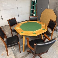Poker table and chairs