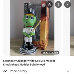 SOUTHPAW Chicago White Sox MLB Mascot Knucklehead Nodder Bobblehead NIB!