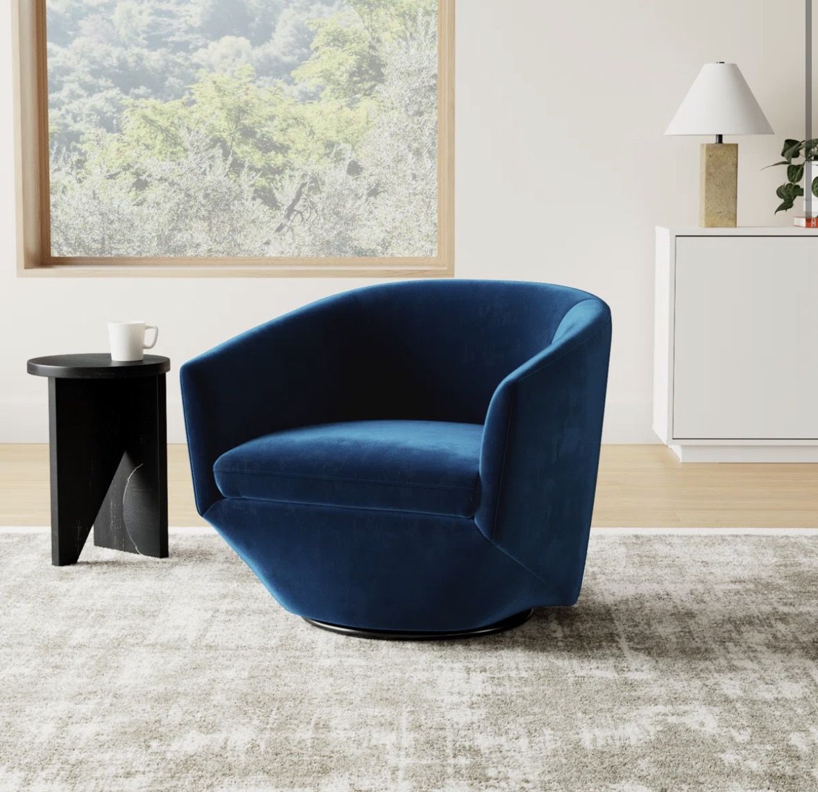 Elexi Upholstered Swivel Barrel Chair