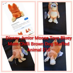 Disney Junior Moose Toys Bluey Mom Chilli Brown Dog Stuffed Animal $10