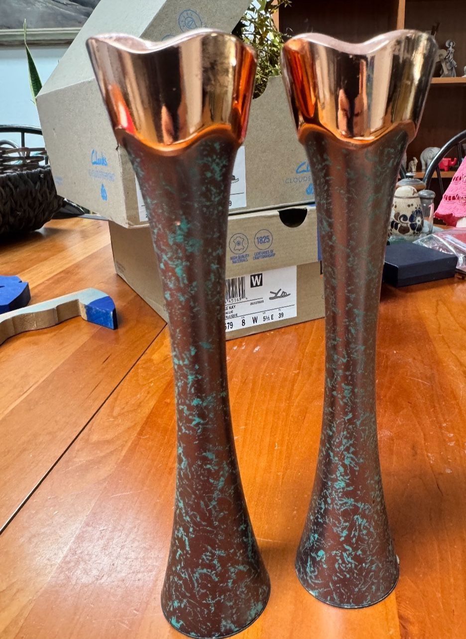 Pair Of Gorgeous Candle Holders (Nambe)
