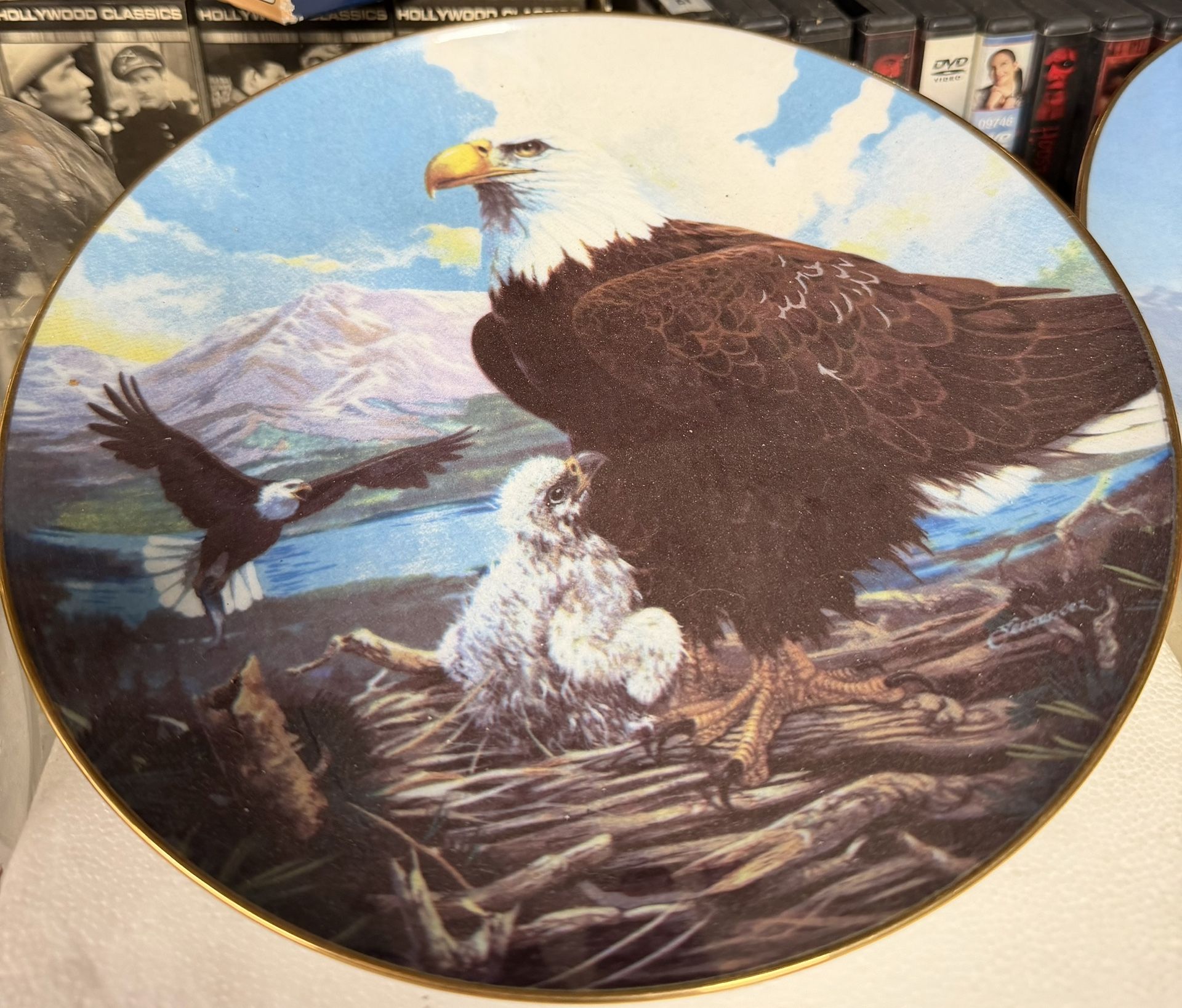 Nested Eagle Plate 14 K Rimmed