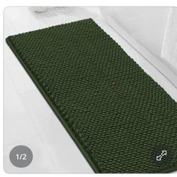 Extra Long Bathroom Rug Green