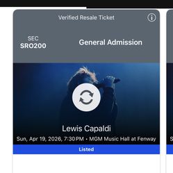 2 Lewis Capaldi Tickets 