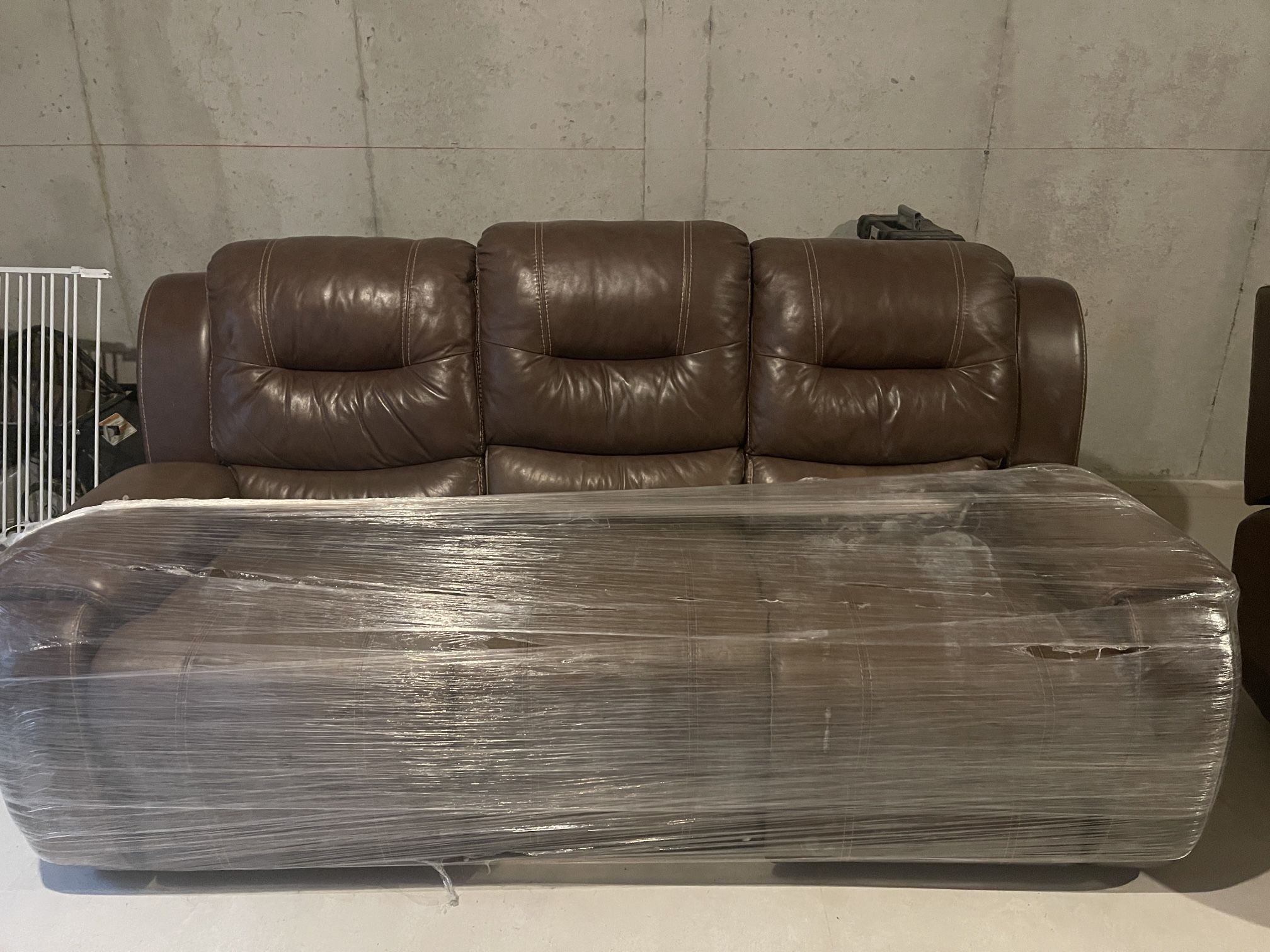 Brown Leather Reclining Sofa Love Seat And Rocker