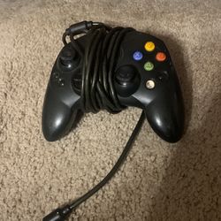 Genuine Xbox S-Type Controller Black Original OEM  Model R31264 Cord Rough Shape No Breakaway 