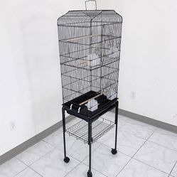 (New in Box) $60 Bird Cage with Rolling Stand 18x14x60” Parrots Lovebird Cockatiel Parakeets 
