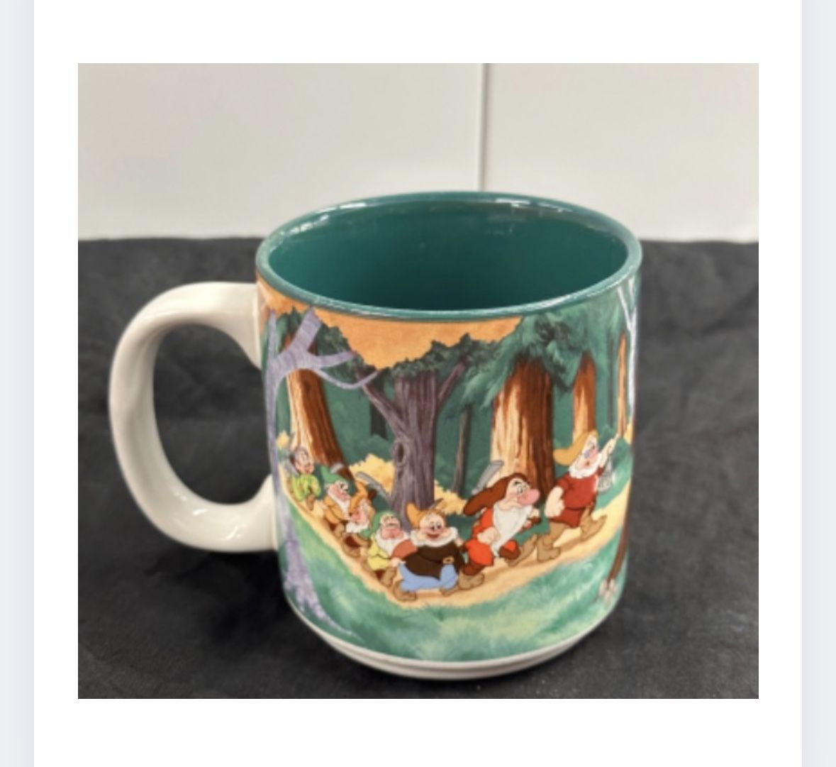 Vintage Disney Store Snow White and Seven Dwarfs Coffee Mug Cup 12 oz Witch