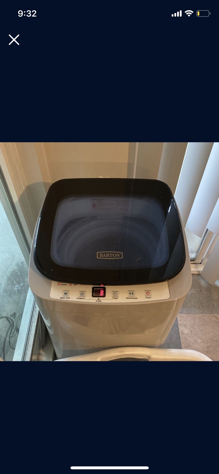 Barton 0.9 Cu. Ft Portable Washing Machine With Gravity Drain