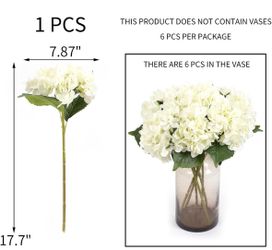 Fake Hydrangea White Flowers! 6 pack! Brand new! See all pics!