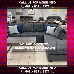 In Stock Brand New Comfy charcoal sectional ($39 down)
