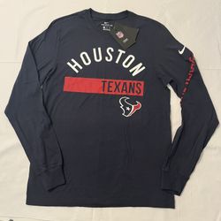 Houston Texans Blue Long-sleeve Shirt, Men’s Size Small