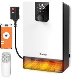 GiveBest Smart Wall Heater, Electric Space Heater  3 heating modes, adjustable thermostat, 24-hour timer, fast heating, easy to assemble for bathroom